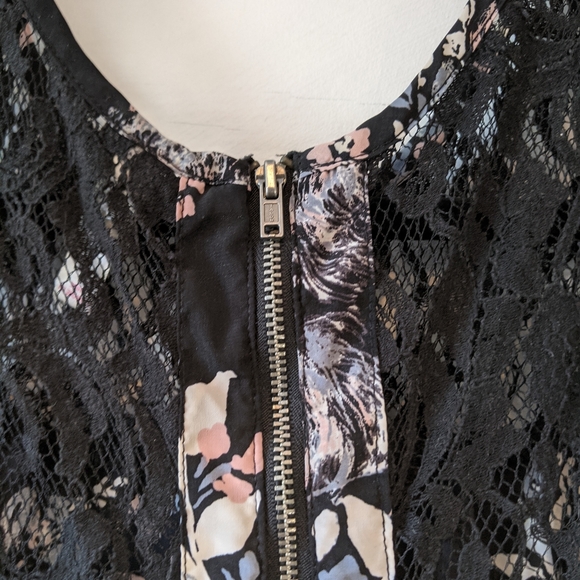Black semi formal dress with lace cutouts - Picture 5 of 6